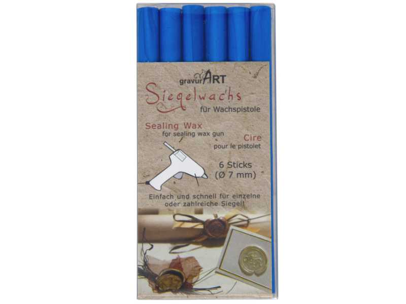 Siegelwachs (flexibel) für Pistole 7 mm, 6-er Pack Kobaltblau-perl.