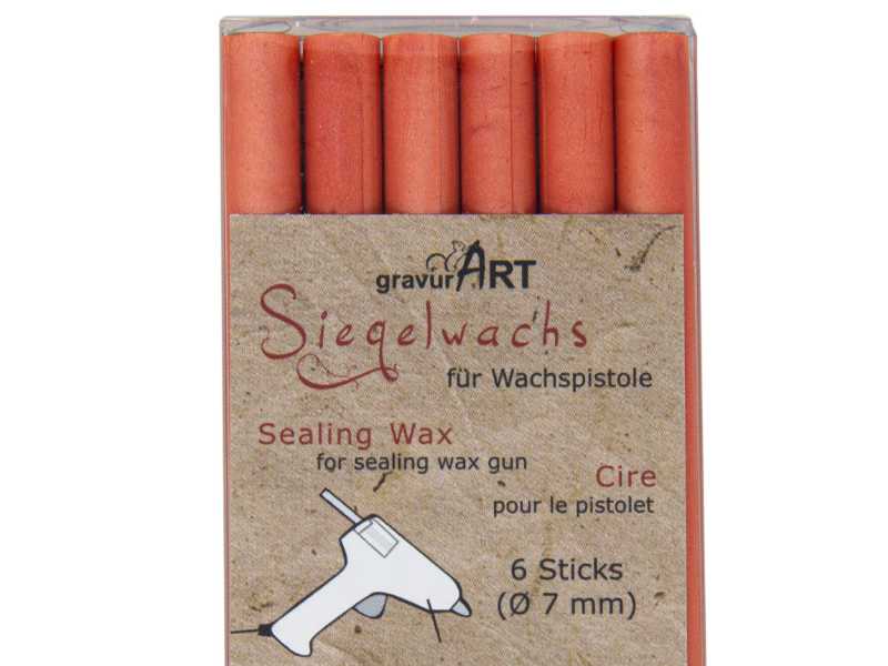 Siegelwachs (flexibel) für Pistole 7 mm, 6-er Pack Lachs perlmutt