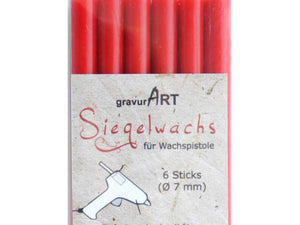 Siegelwachs (flexibel) für Pistole 7 mm, 6-er Pack Leuchtend Rot