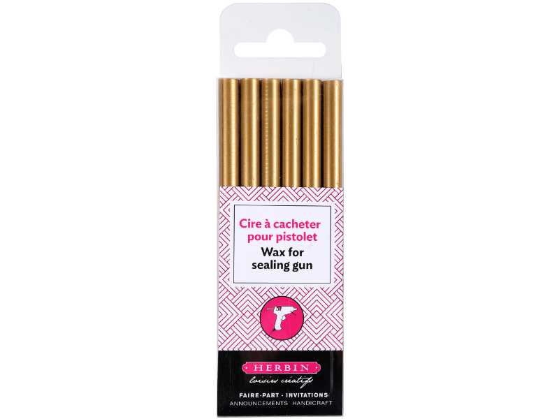 Siegelwachs Herbin für Pistole 7,5 mm, 6-er Pack Gold