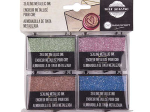 Siegelkissen Glitter farbig 4-er Set