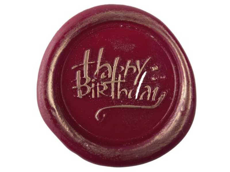 Fertige Siegel mit Motiv "Happy Birthday", 28 mm