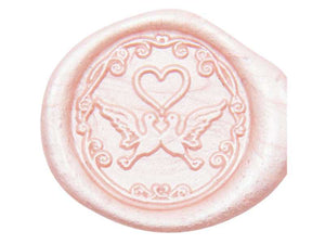 Fertige Siegel mit Motiv "Taube mit Herz", 28 mm