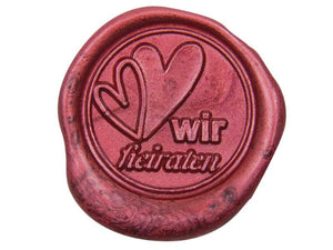 Fertige Siegel mit Motiv "Wir heiraten", 28 mm