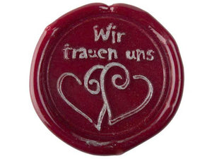 Fertige Siegel mit Motiv "Wir trauen uns", 28 mm