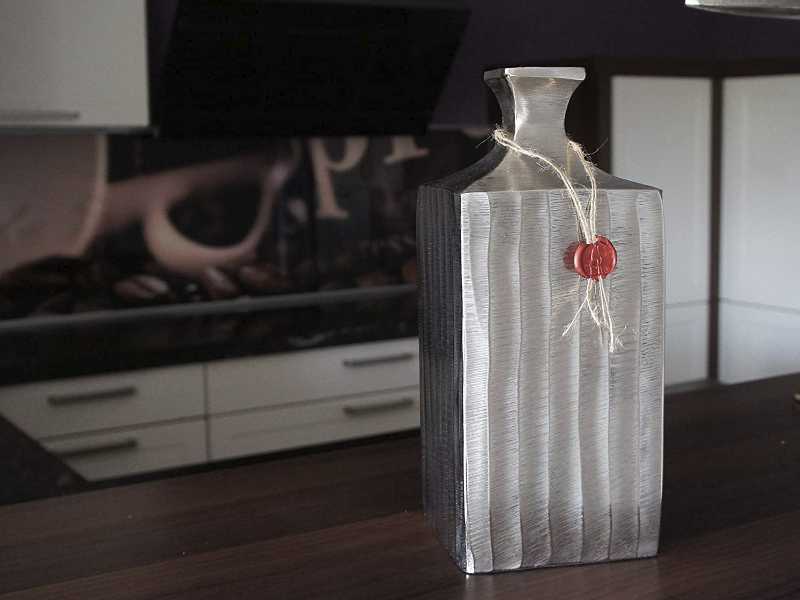 Vase "Clara", 35 cm, Metall Alu, Farbe Silber