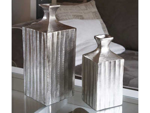 Vase "Clara", 35 cm, Metall Alu, Farbe Silber