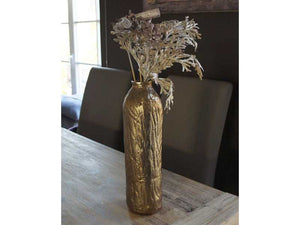 Edle Metallvase "John", 38 cm, Metall Alu, Farbe Gold