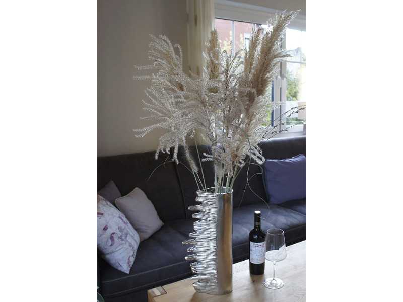 Vase "Marlene", 44 cm, Metall Alu, Farbe Silber