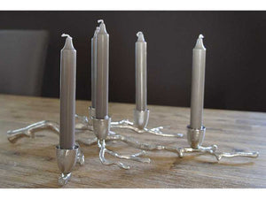 Kerzenständer Ast, Silber Metall massiv, 47 cm